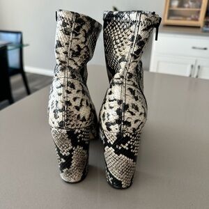 Snakeskin Patterned Ankle Boots